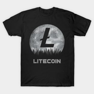 Vintage Litecoin LTC Coin To The Moon Crypto Token Cryptocurrency Blockchain Wallet Birthday Gift For Men Women Kids T-Shirt